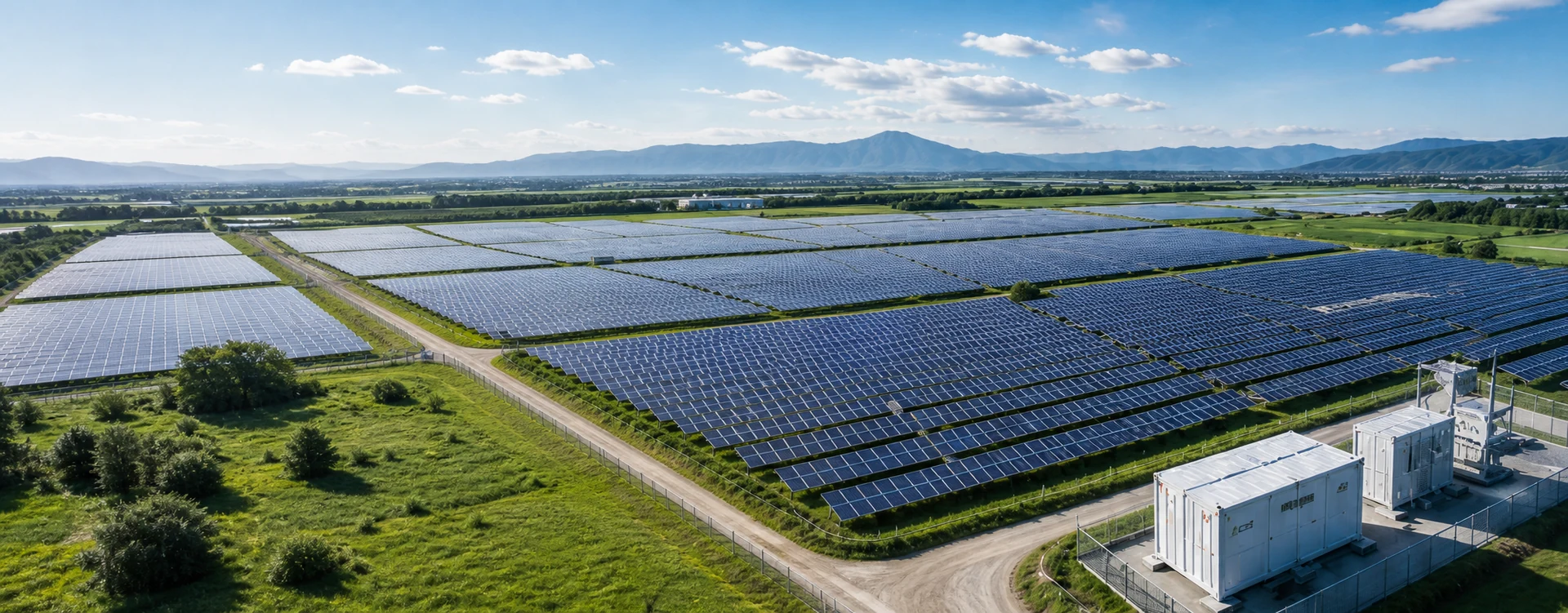 太陽光発電所と蓄電設備